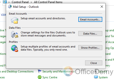 How to Create a New Profile in Outlook 14