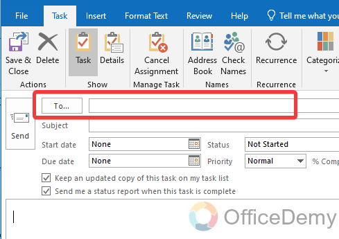 How to Create a Task in Outlook 13