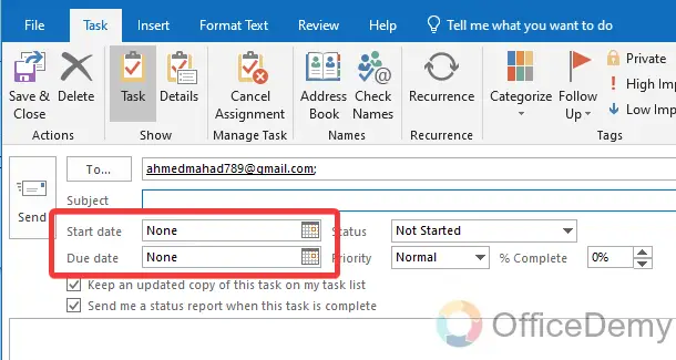 How to Create a Task in Outlook 15