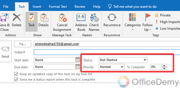 How to Create a Task in Outlook 16