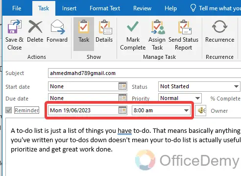 How to Create a Task in Outlook 22