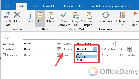 How to Create a Task in Outlook 7