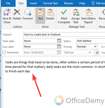 How to Create a Task in Outlook 8