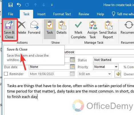 How to Create a Task in Outlook 9