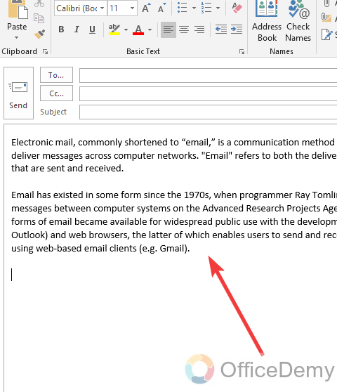 How to Cross out Text in Outlook 17