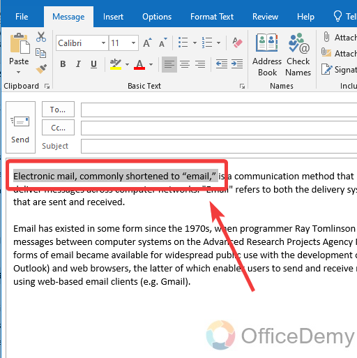 How to Cross out Text in Outlook 18