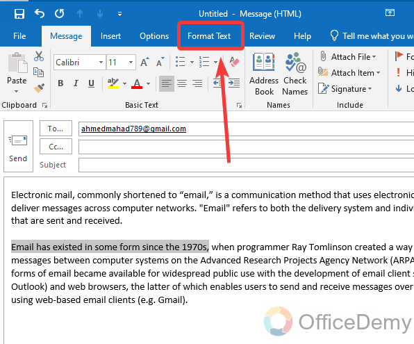 How to Cross out Text in Outlook 3