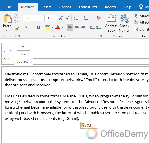 How to Cross out Text in Outlook 6