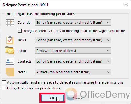 How to Delegate Access in Outlook 11