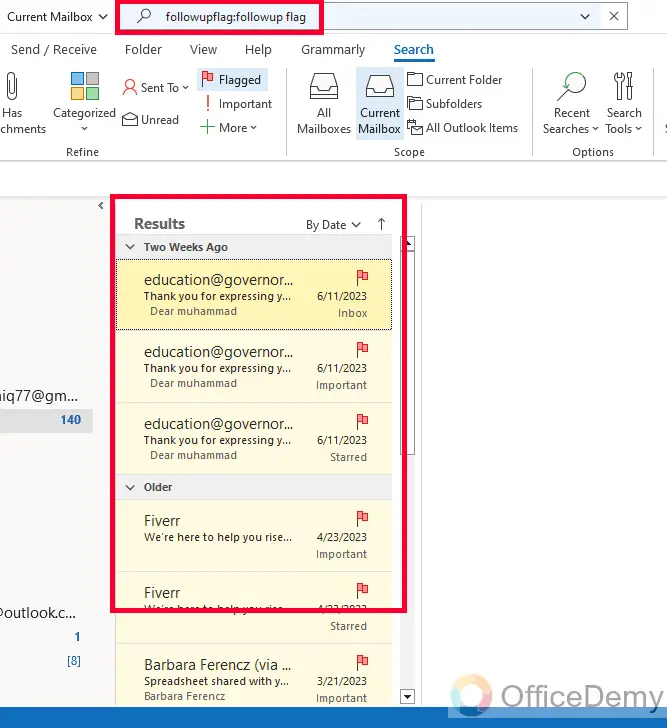 How to Find Flagged Emails in Outlook 6