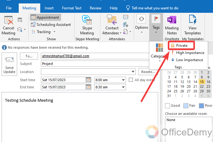 How to Hide Meeting Details in Outlook 4