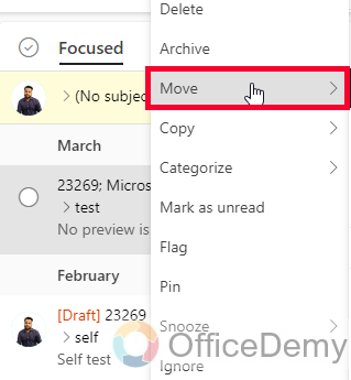 How to Move Email to Folder in Outlook 14