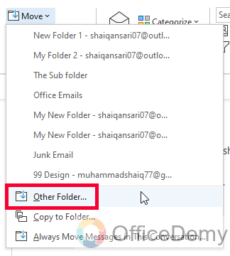 How to Move Email to Folder in Outlook 9