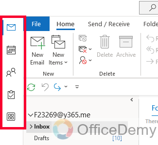 How to Move Outlook Toolbar from Side to Bottom 2