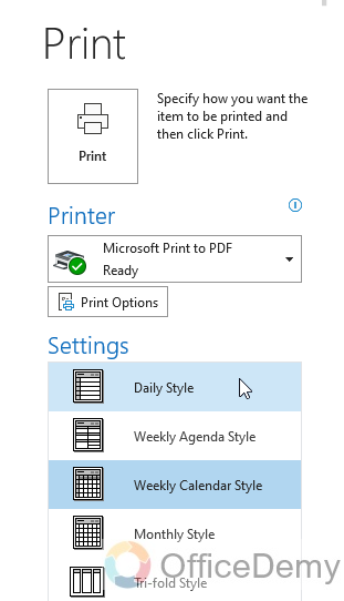 How to Print Outlook Calendar 7