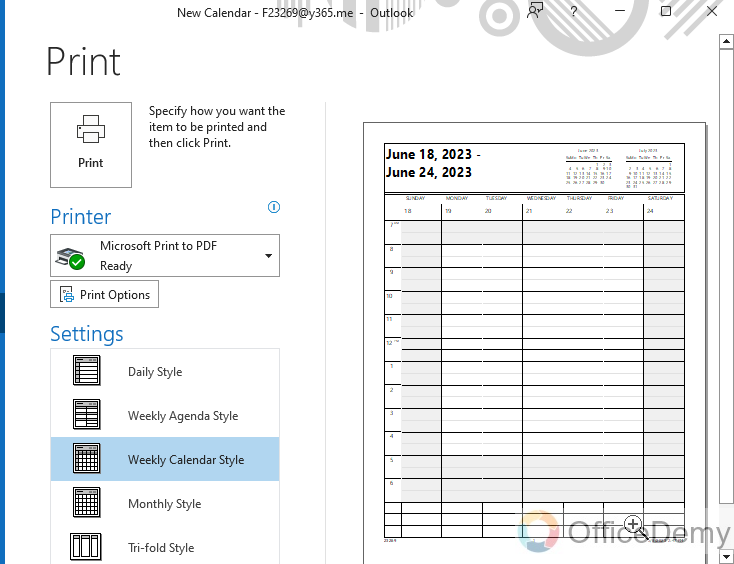 How to Print Outlook Calendar 8