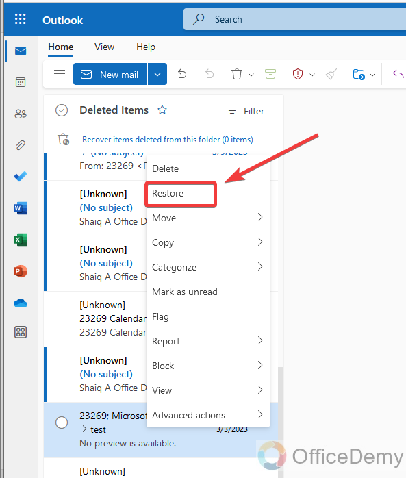 How to Recover Deleted Email in Outlook 16