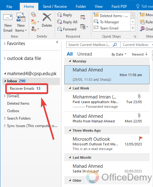 How to Recover a Deleted Folder in Outlook 14