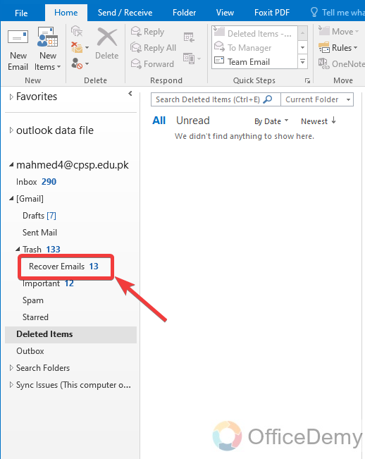 How to Recover a Deleted Folder in Outlook 19