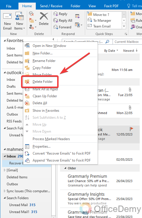 How to Recover a Deleted Folder in Outlook 3