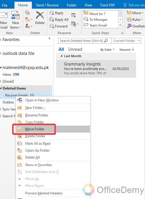 How to Recover a Deleted Folder in Outlook 7