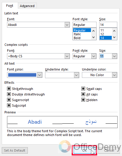 How to Set Default Font in Outlook 10