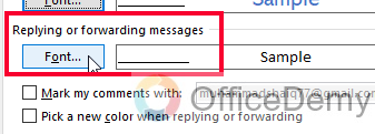 How to Set Default Font in Outlook 11