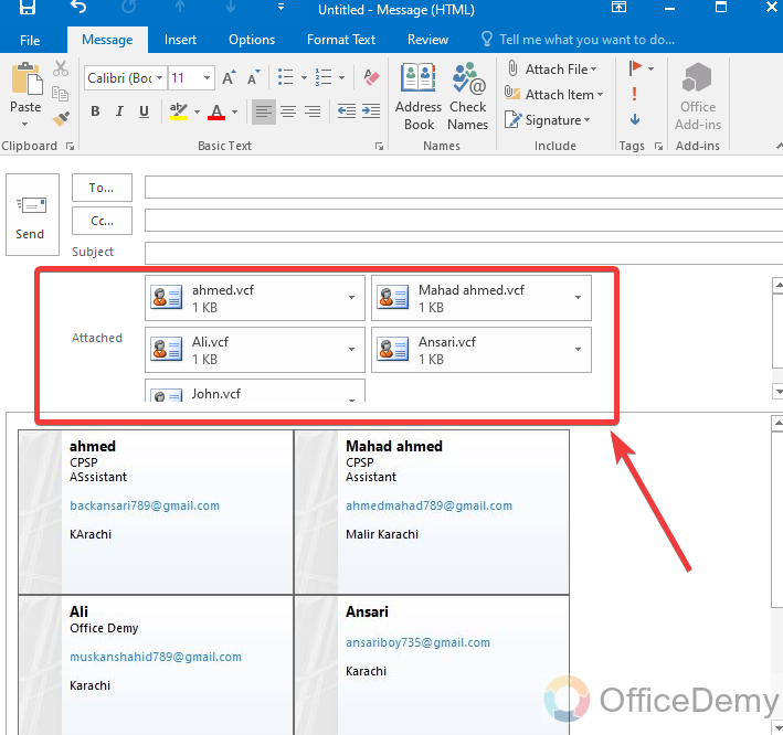 How to Share a Contact List in Outlook 14
