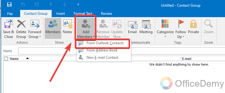 How to Share a Contact List in Outlook 19