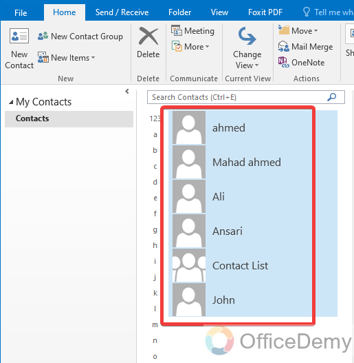 How to Share a Contact List in Outlook 3