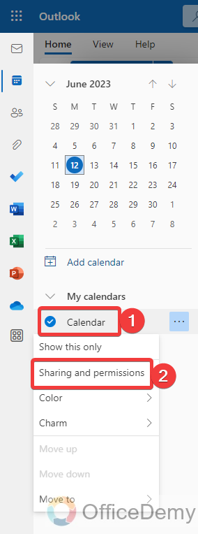 How to Unshare Calendar in Outlook 14