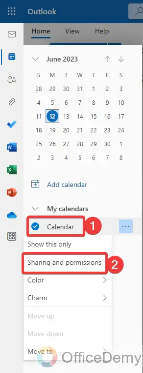 How to Unshare Calendar in Outlook 20