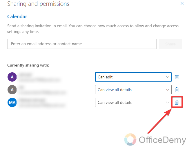 How to Unshare Calendar in Outlook 8
