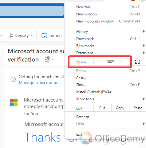 How to Zoom In on Outlook 5