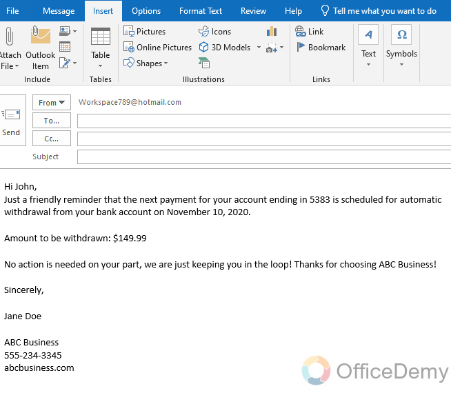 How to create Quick Parts in Outlook 15