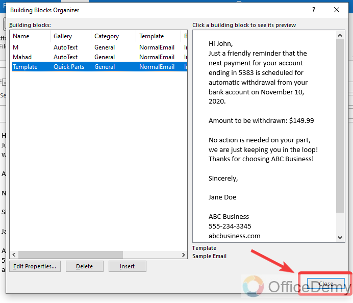 How to create Quick Parts in Outlook 21