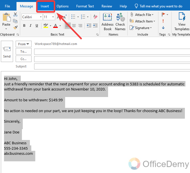 How to create Quick Parts in Outlook 3