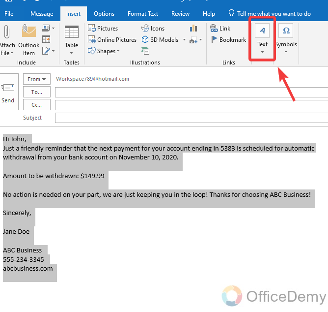 How to create Quick Parts in Outlook 4