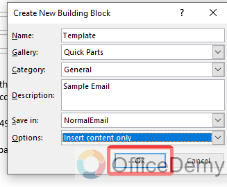 How to create Quick Parts in Outlook 9