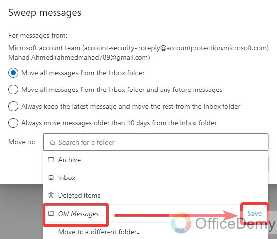 What Does Sweep Mean In Outlook 15