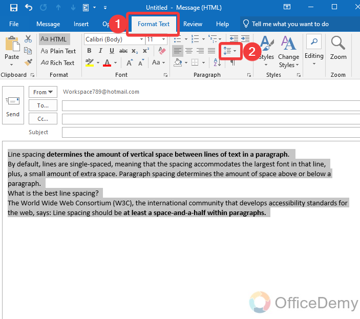 How to Change Paragraph Spacing in Outlook 11