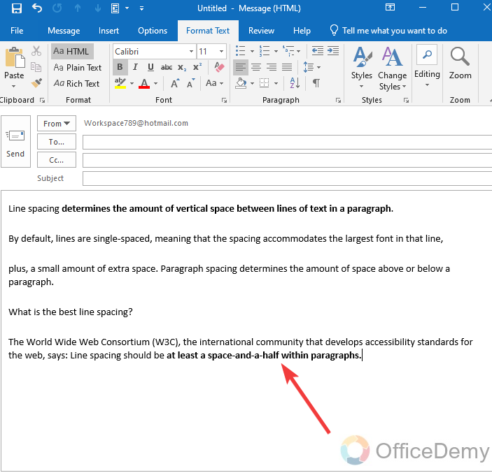 How to Change Paragraph Spacing in Outlook 17