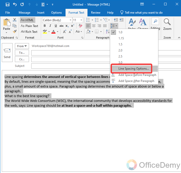 How to Change Paragraph Spacing in Outlook 22