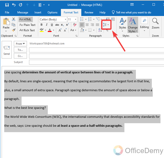 How to Change Paragraph Spacing in Outlook 5