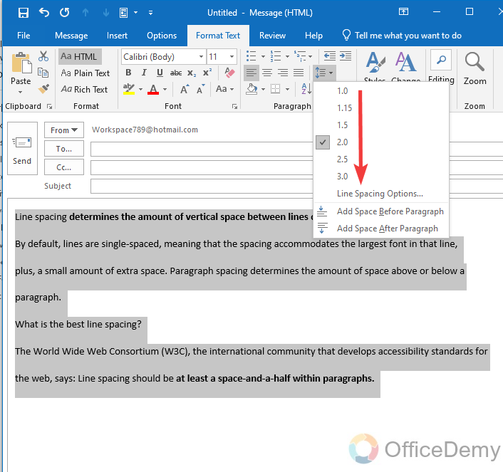 How to Change Paragraph Spacing in Outlook 6