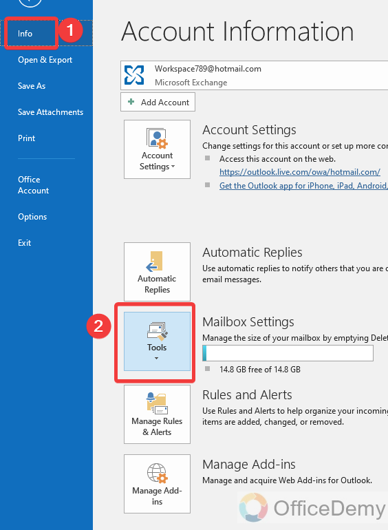 How to Check Outlook Storage 12