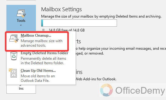 How to Check Outlook Storage 13