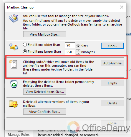 How to Check Outlook Storage 24