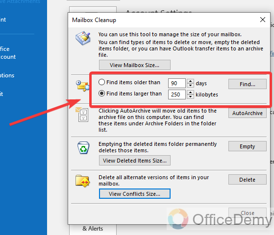 How to Clean up Outlook Mailbox 10