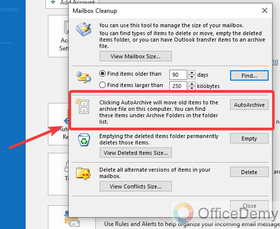 How to Clean up Outlook Mailbox 13